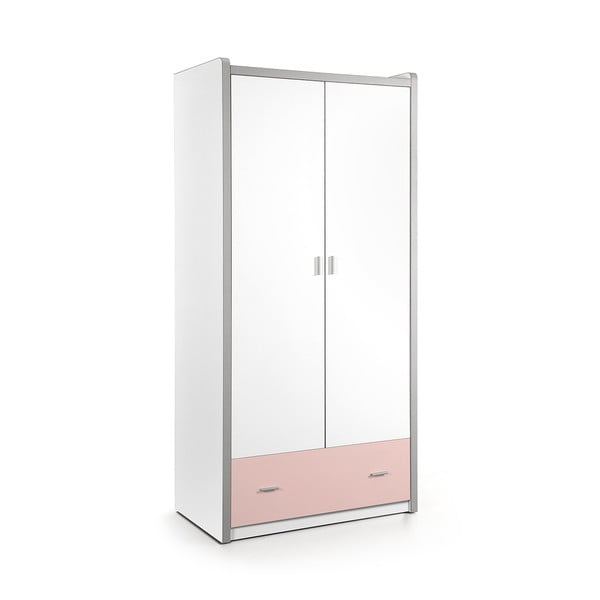 Бяло-розов гардероб , 202 x 96,5 cm Bonny - Vipack