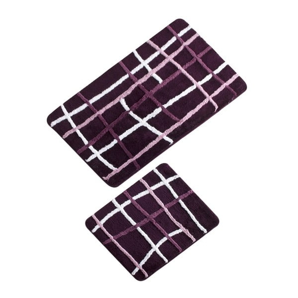 Комплект от 2 лилави изтривалки за баня Linus - Unknown