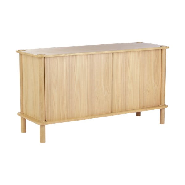 Скрин от масивен дъб с плъзгащи се врати в естествен цвят 135x73,5x48 cm Italic – UMAGE-image-1