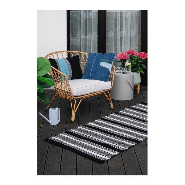 Черно-бял двустранен килим за открито, изработен от рециклирана пластмаса , 80 x 180 cm Zambezi - Green Decore-image-2