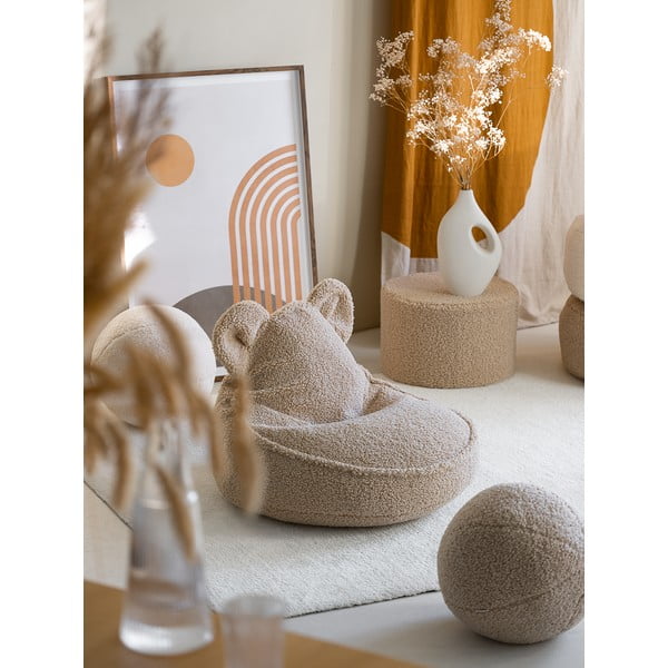 Светлокафяв детски пуф от букле Bear – Wigiwama-image-1