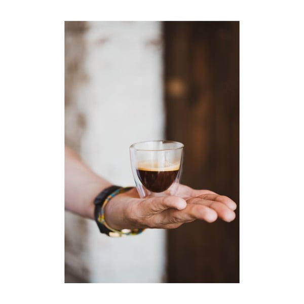 Стъклени чаши в комплект 2 бр. за еспресо/с двойни дъна 80 ml Amo – Vialli Design-image-2