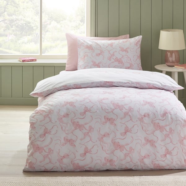 Бяло единично  спално бельо 135x200 cm Bow Embroidery – Catherine Lansfield-image-2