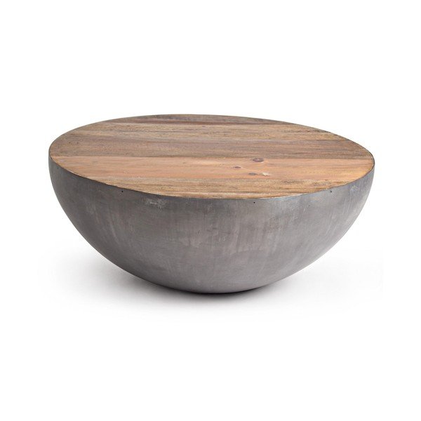 Сива/в естествен цвят метална кръгла масичка за кафе ø 90 cm Lancaster – Bizzotto