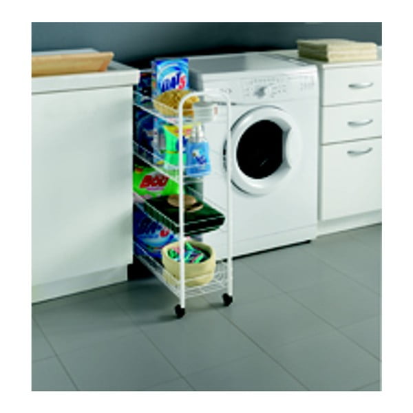 Четириетажна подвижна стойка за баня Пералня, 23 x 84 cm - Metaltex-image-3