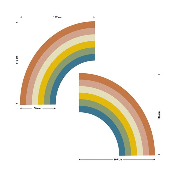 Детски стикер за стена 150x90 cm Pastel Rainbow - Ambiance-image-2