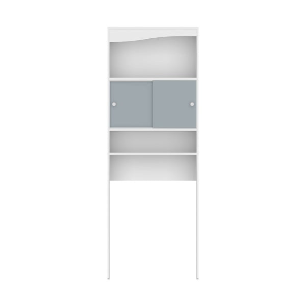 Сиво-бял шкаф над пералнята/WC 64x177 cm Wave - TemaHome