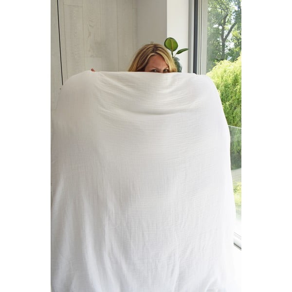 Бяло единично  муселиново спално бельо 140x200 cm Plain Muslin – Butter Kings-image-4
