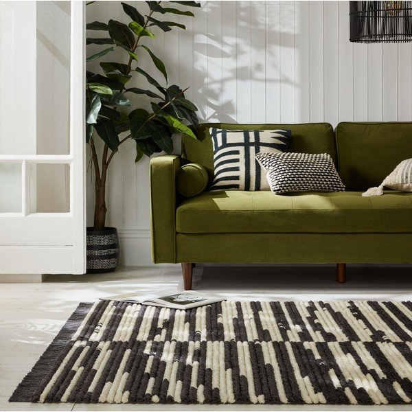 Черно-бял килим 120x170 cm Lina - Flair Rugs-image-1