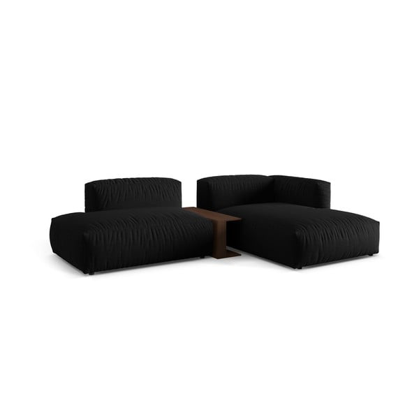Черен модулен ъглов диван (десен ъгъл) Martina – Micadoni Home-image-2