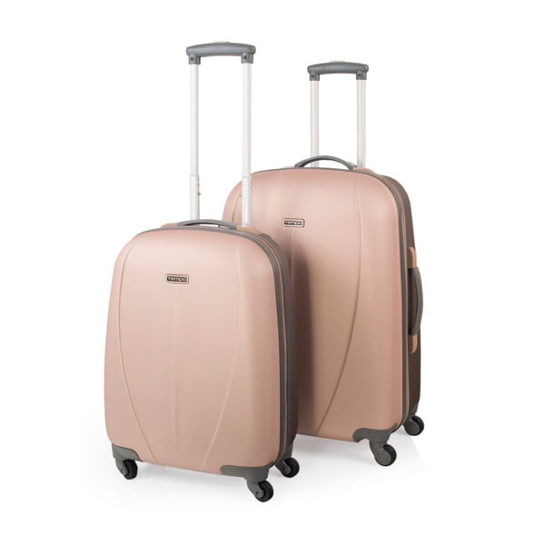 Sada 2 béžových cestovních kufrů na kolečkách Arsamar Wright