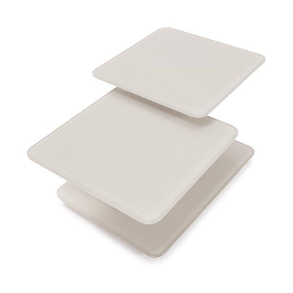 Кремава стъклена масичка за кафе 54x115 cm Elvi – Marckeric-image-3