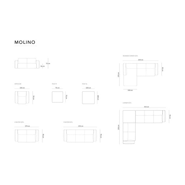 Бежова табуретка от плат буклеMolino - Micadoni Home-image-3