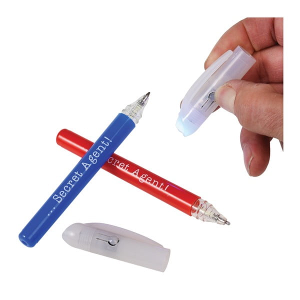 Комплект от 2 шпионски химикалки с невидимо мастило и UV светлина Secret Agent - Rex London-image-1