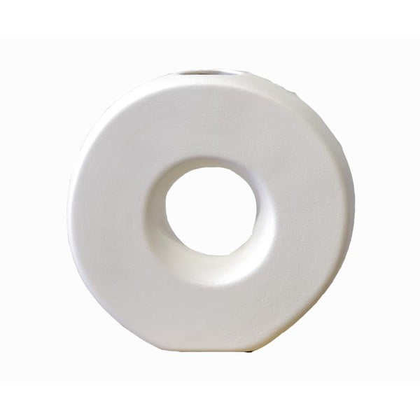 Бяла керамична ваза Donut - Rulina