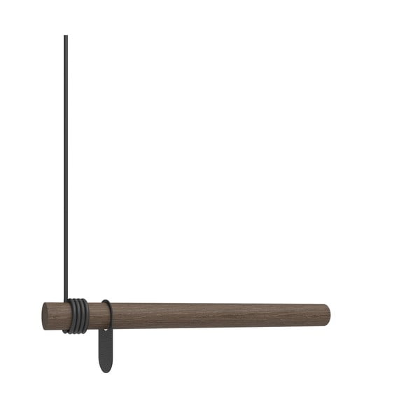 Кафява стенна закачалка от масивен дъб 50 cm Swing – LIND DNA