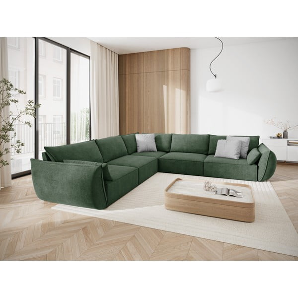Тъмнозелен ъглов диван (променлив) Vanda - Mazzini Sofas-image-1