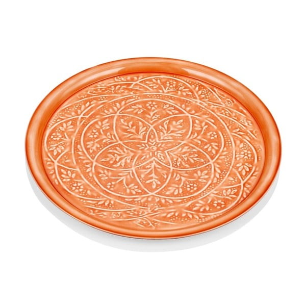 Оранжева ръчно кована чиния за сервиране Duggal, ⌀ 51 cm - The Mia