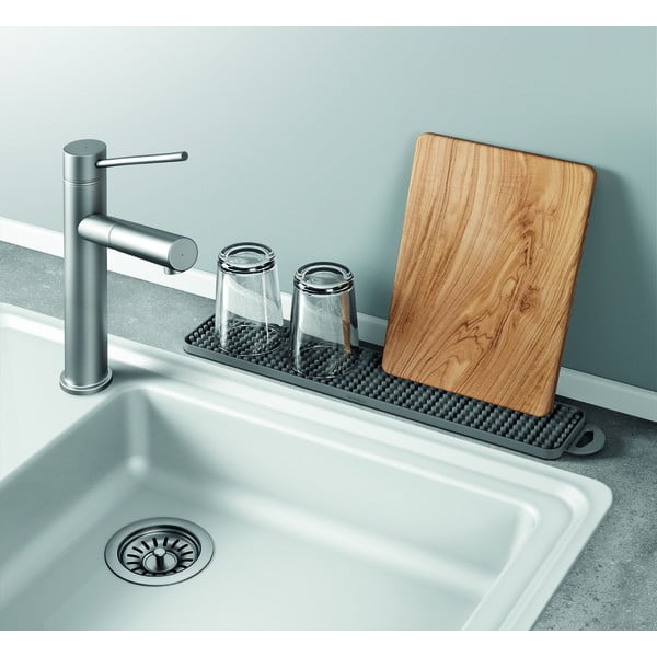 Сива пластмасова тавичка за оттичане за съдовете 42x8 cm Gravity – Metaltex-image-1