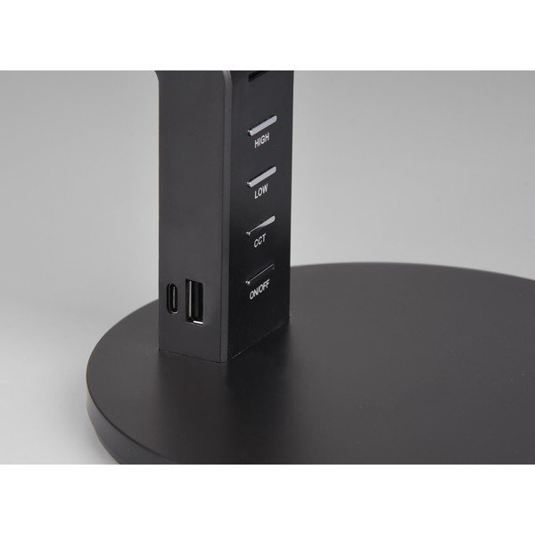 Матово черно LED затъмняваща се настолна лампа (височина 40 cm) Ava – Trio-image-3