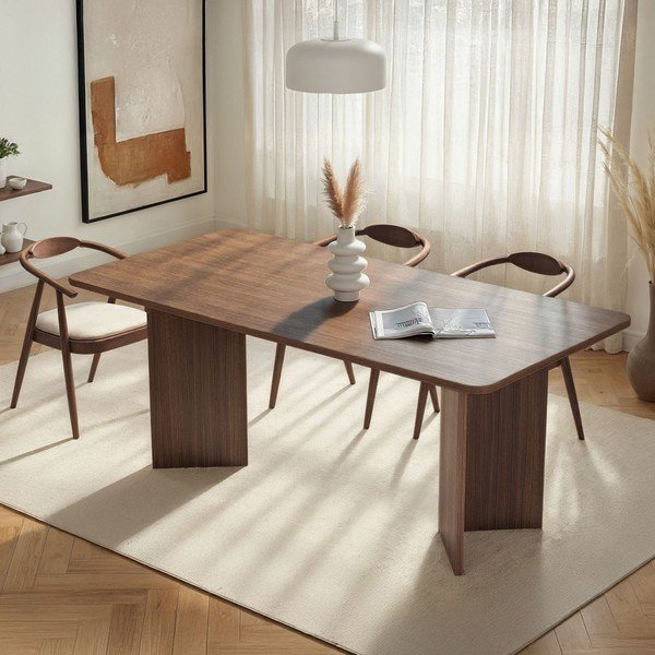 Трапезна маса от декор от орех 90x180 cm Linza – Kalune Design-image-1
