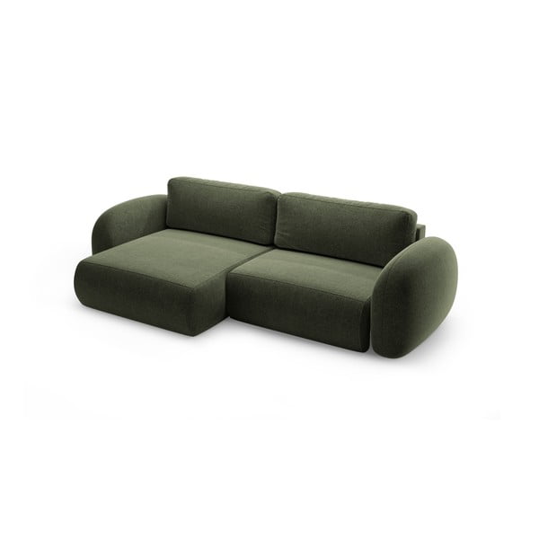 Зелен шенилов сгъваем/с място за съхранение ъглов диван Tonale – Cosmopolitan Design-image-2