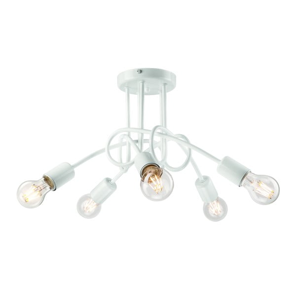 Бяла висяща лампа за 5 крушки Camilla - LAMKUR