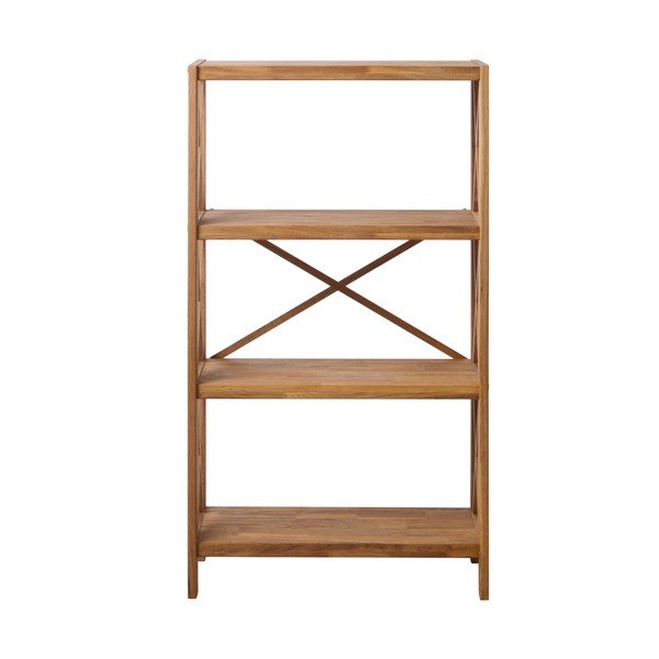 Стелаж от масивен дъб в естествен цвят 70x124 cm X-Shelf – Unique Furniture