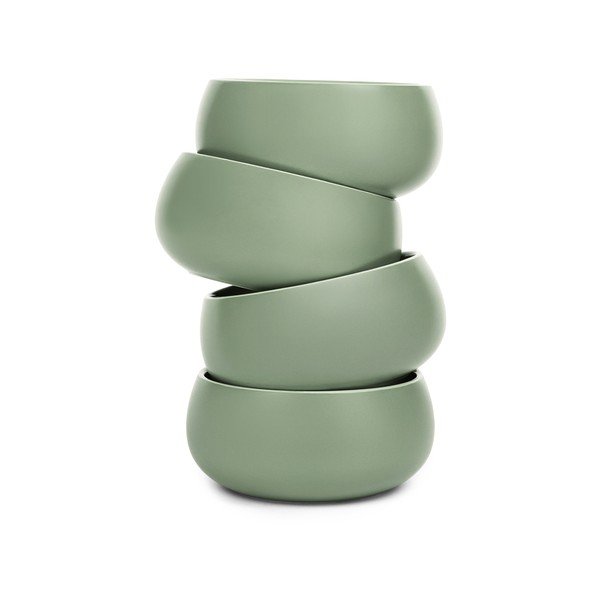 Зелени глинени купички в комплект 4 бр. 600 ml Aura Luma – Bonami Selection-image-4