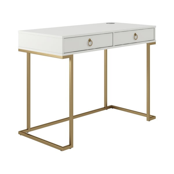 Бяла работна маса Camila - CosmoLiving by Cosmopolitan-image-1