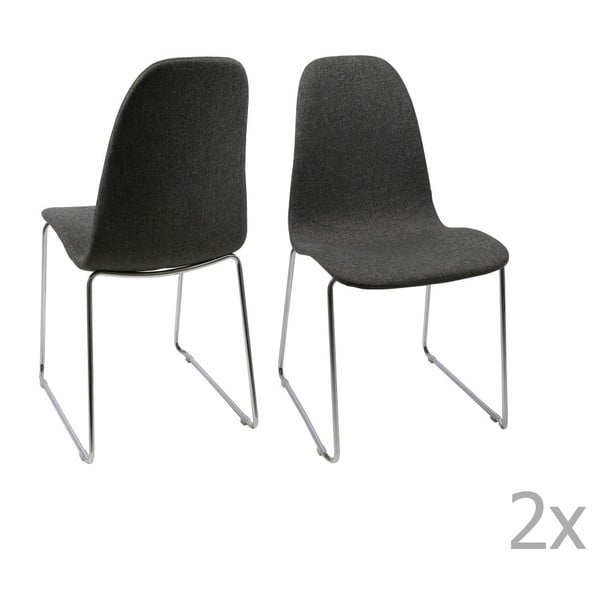 Sada 4 antracitově šedých jídelních židlí Actona Bucura