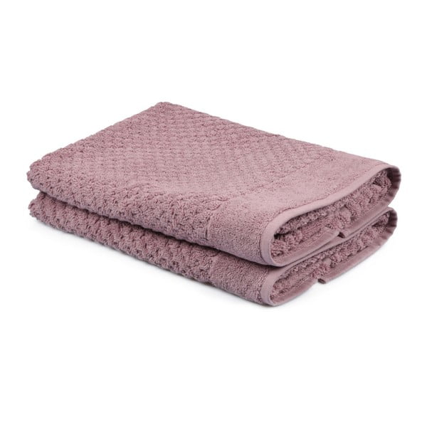 Sada 2 světle růžových ručníků ze 100% bavlny Mosley, 50 x 80 cm