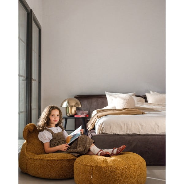 Кафяв детски пуф от букле Bear – Wigiwama-image-1