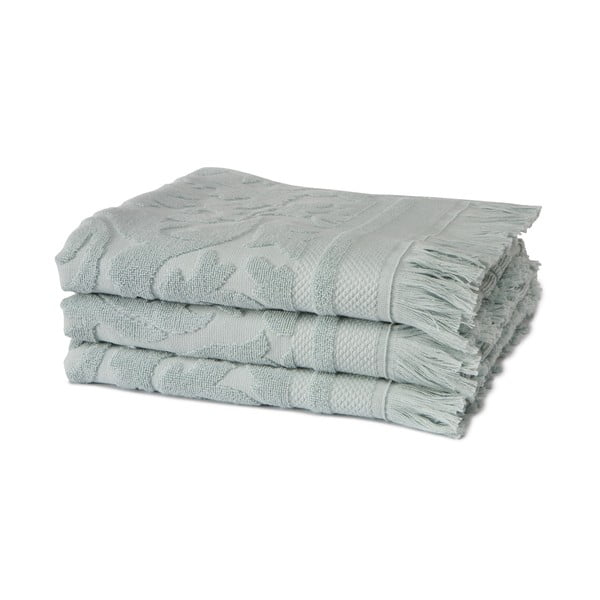 Sada 3 zelených ručníků z organické bavlny Seahorse, 60 x 110 cm