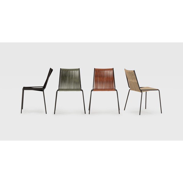 Зелени метални трапезни столове в комплект за подреждане 2 бр. Emily – Marckeric-image-1