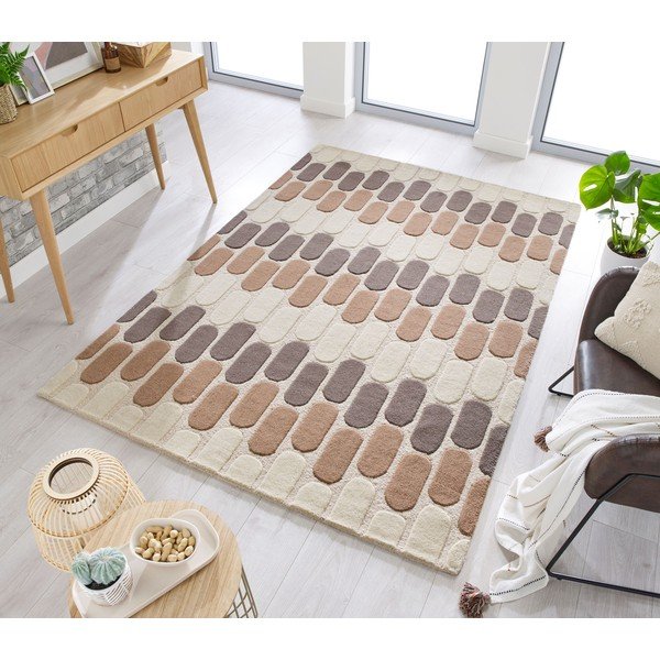 Кафяв и бежов вълнен килим , 200 x 290 cm Fossil - Flair Rugs-image-4