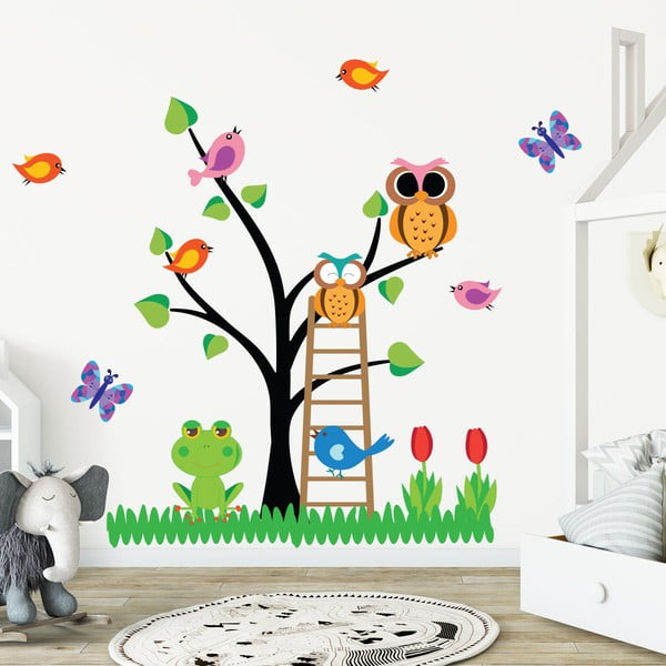 Комплект детски стикери за стена Сови Дърво - Ambiance