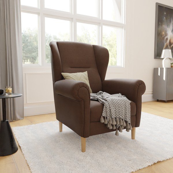 Тъмнокафяво кресло крило Swan – Ropez-image-3