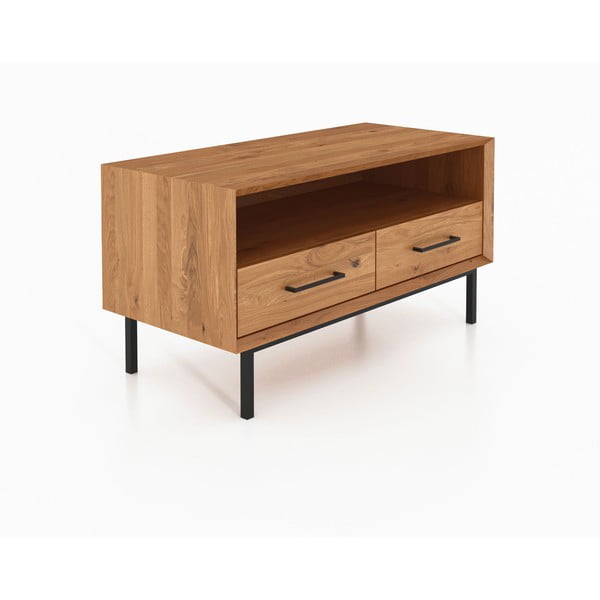 Масичка за телевизор от дъбова дървесина в естествен цвят 90x50 cm Abies - The Beds-image-2