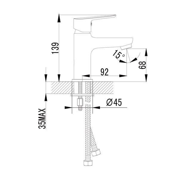 Стояща батерия за мивка в лъскаво-сребрист цвят Small – Sapho-image-1