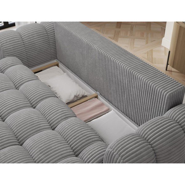 Сив разтегателен диван от рипсено кадифе 256 cm Cotonn – ELTAP-image-4