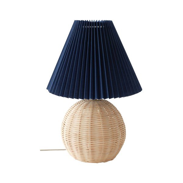 Синя/в естествен цвят ратанова настолна лампа (височина 36 cm) Sisal – Jotex