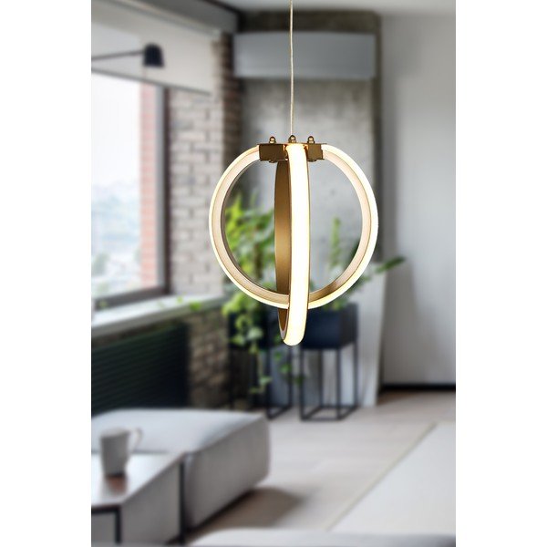 Метално LED висящо осветително тяло в бронзов цвят ø 25 cm Sezen – Squid Lighting-image-1