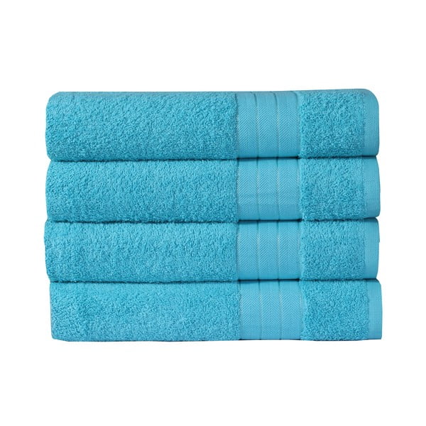 Тюркоазени памучни кърпи в комплект от 4 броя 50x100 cm - Good Morning