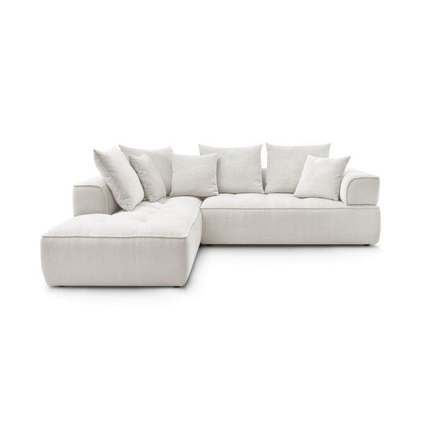 Бежов шенилов ъглов диван (ляв ъгъл/L форма) Whesley – Bobochic Paris