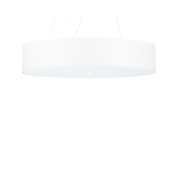 Бяло висящо осветително тяло с текстилен абажур ø 60 cm Herra – Nice Lamps