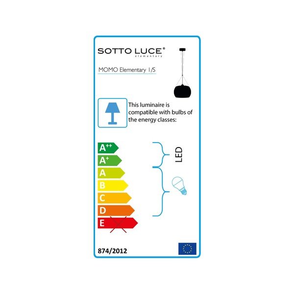 Черно висящо осветително тяло Elementary Glossy S, ⌀ 33 cm Momo - Sotto Luce-image-3