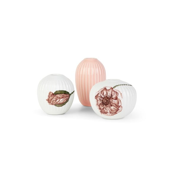 Комплект от 3 миниатюрни порцеланови вази Poppy Hammershøi - Kähler Design