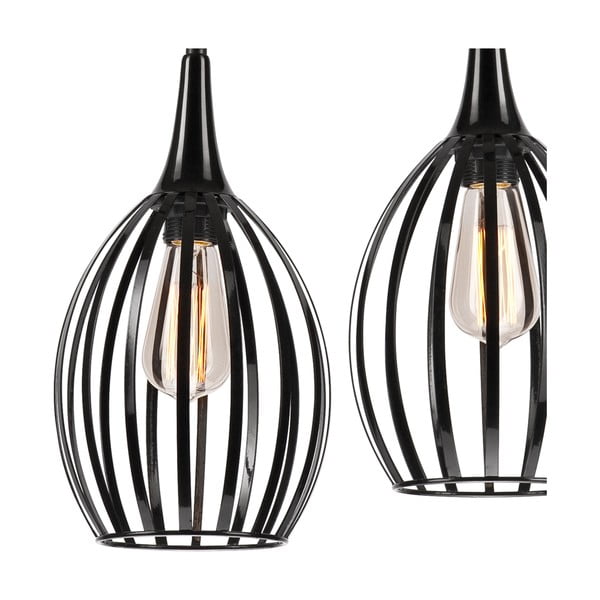 Черно висящо осветително тяло ø 17,5 cm Vincent - LAMKUR-image-4