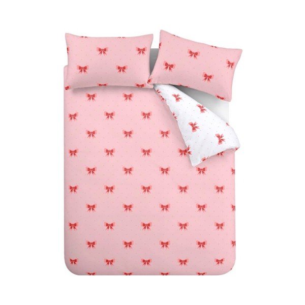 Розово единично  спално бельо 135x200 cm Dotty Bows – Sassy B